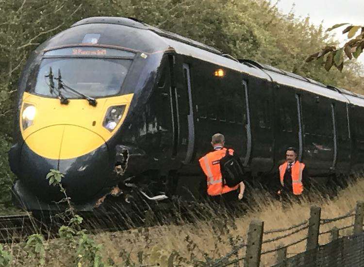 Train after it was left damaged following collision last October (4034413)