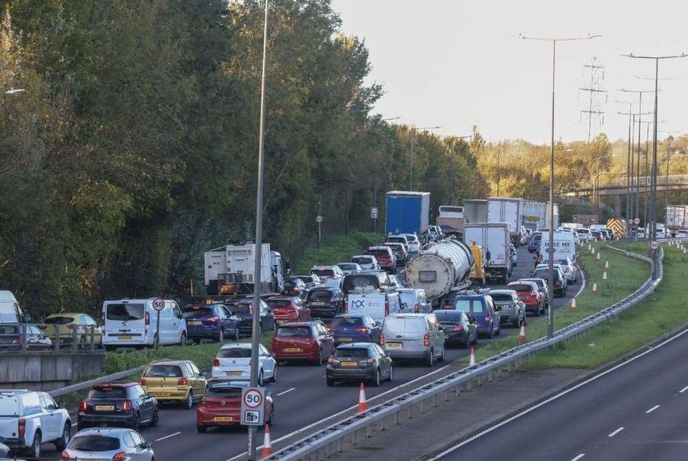 Lane closed after crash on A229 Chatham bound near Blue Bell Hill