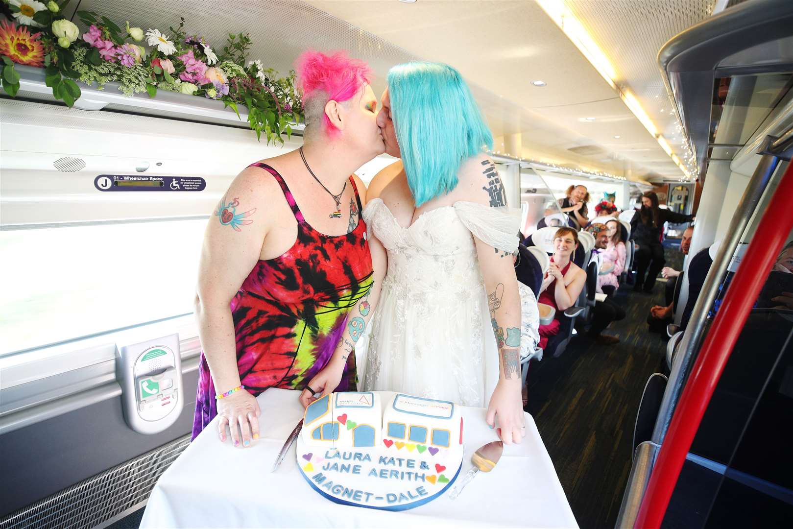 The happy couple celebrate their wedding (Joe Pepler/PinPep)