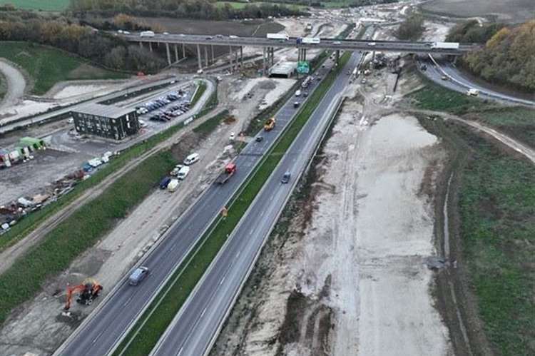 Work is ongoing across the M2 junction 5 improvement scheme. Picture: National Highways