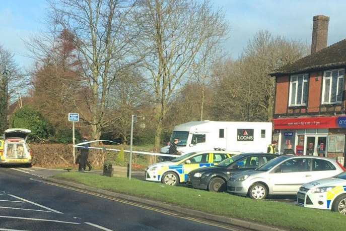 Police at the scene of the robbery in Otford. Photo: Tom Taft