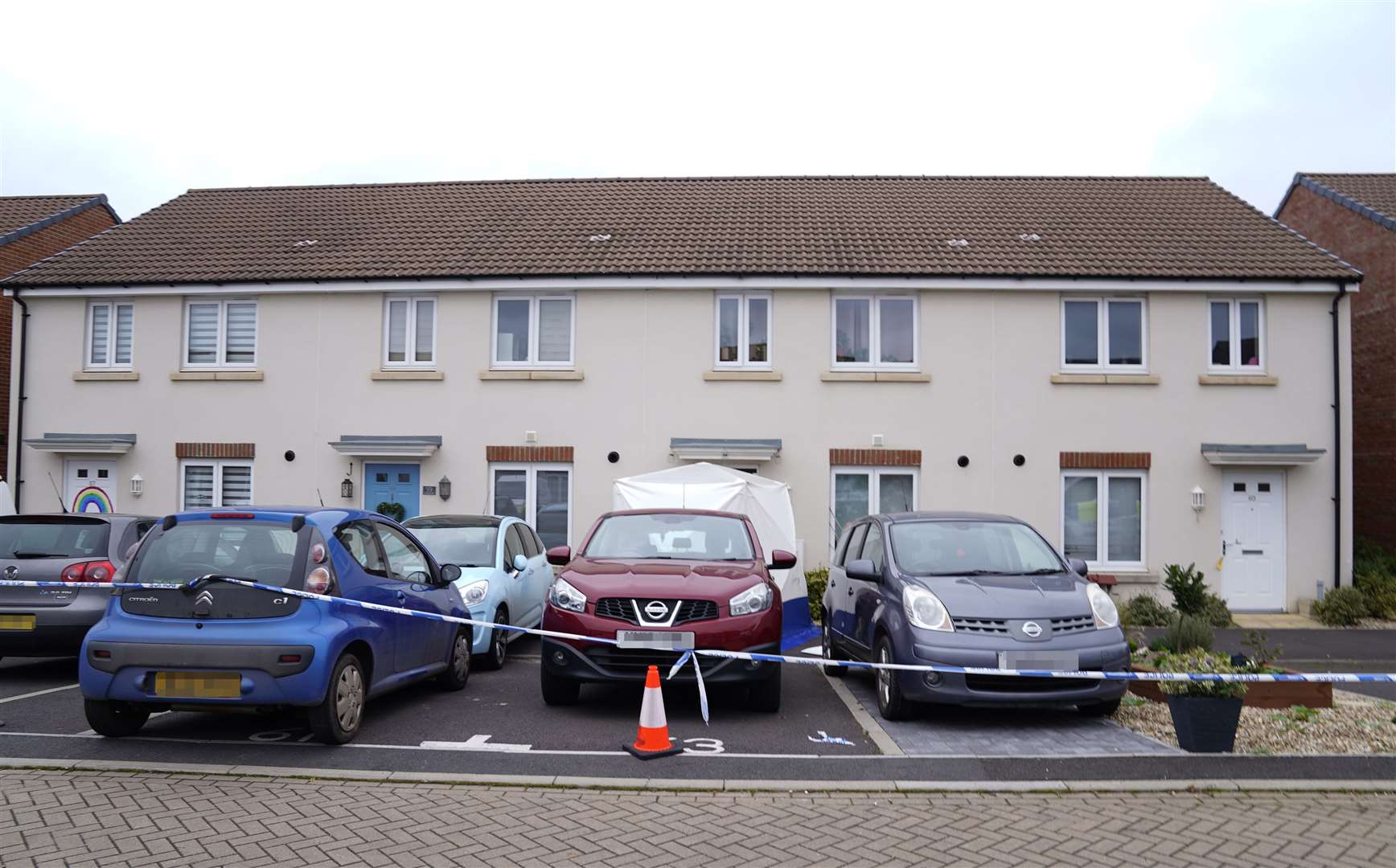 A police tent at the scene in Dragon Rise in Norton Fitzwarren (Andrew Matthews/PA)