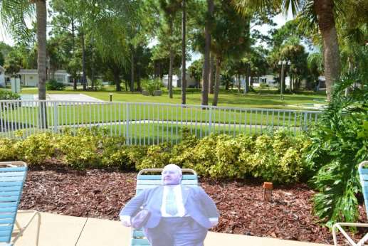 Sunbathing in his suit in Crawfordville, Florida. Picture: Daniel Falvey and James Johnson