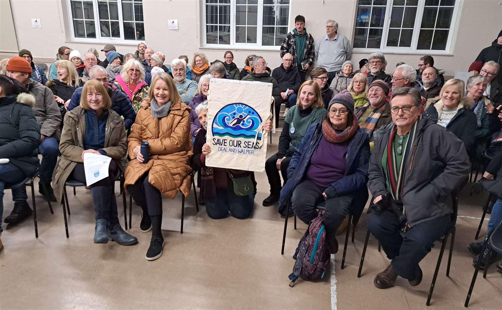 The audience at the inaugural meeting of Save Our Seas Deal and Walmer at Walmer Parish Hall