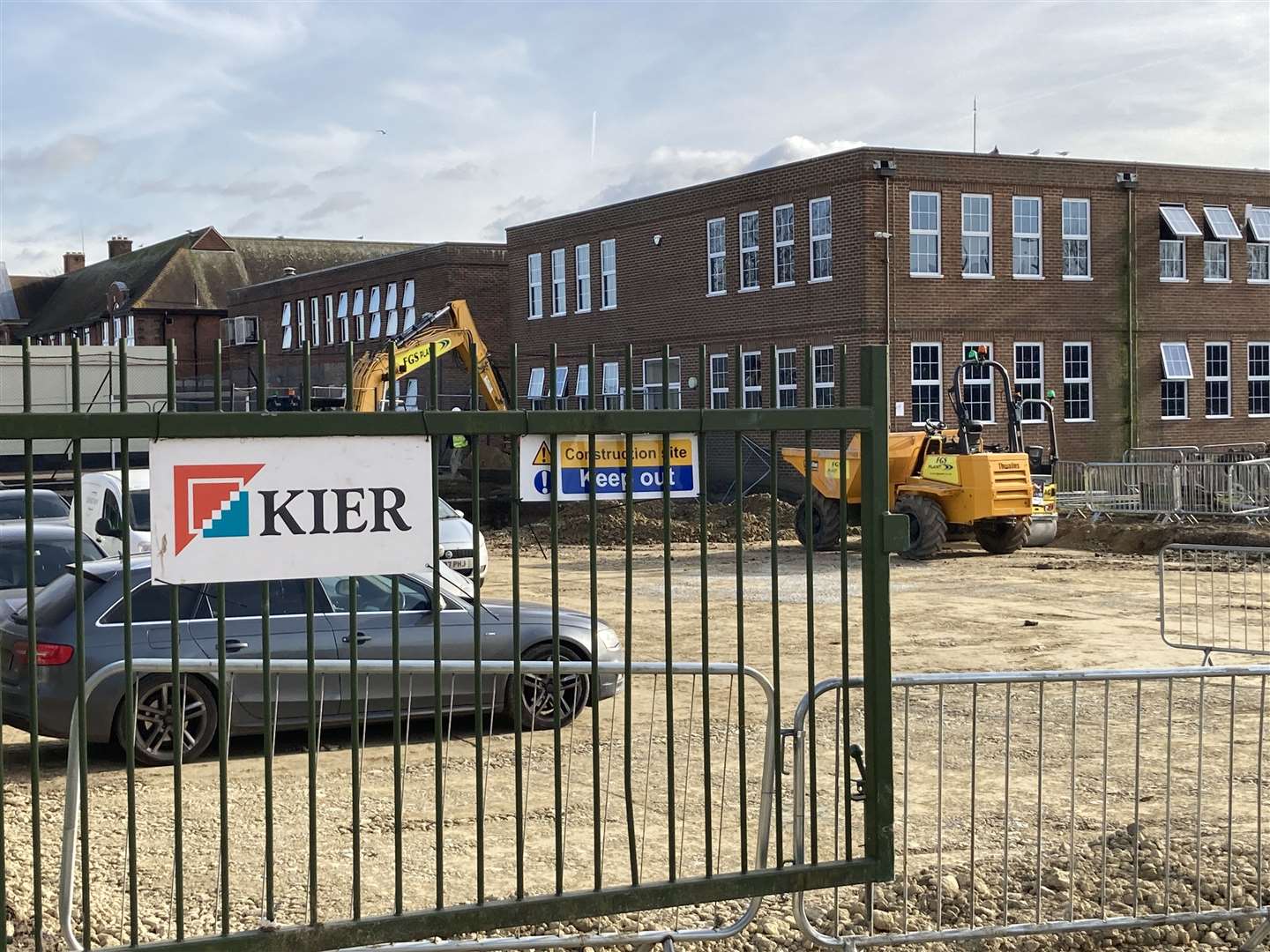 Diggers from construction company Kier have begun work on new classrooms at Borden Grammar School for Boys in Sittingbourne. It is expected to take at least a year