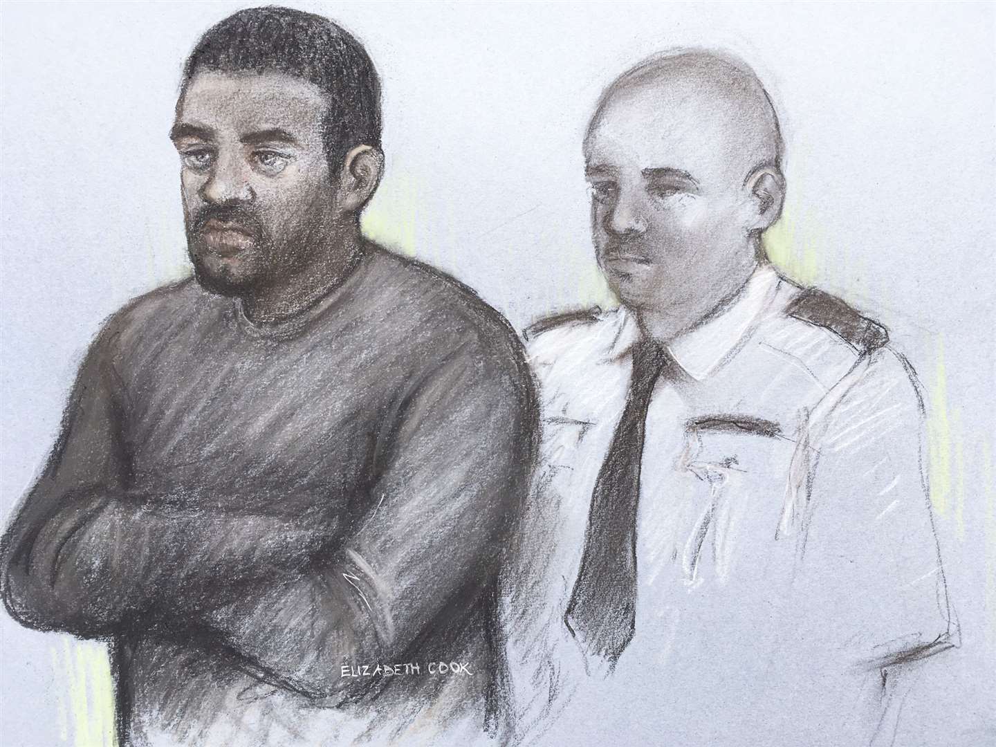 Court sketch of 26-year-old Aaron McKenzie (Elizabeth Cook/PA)