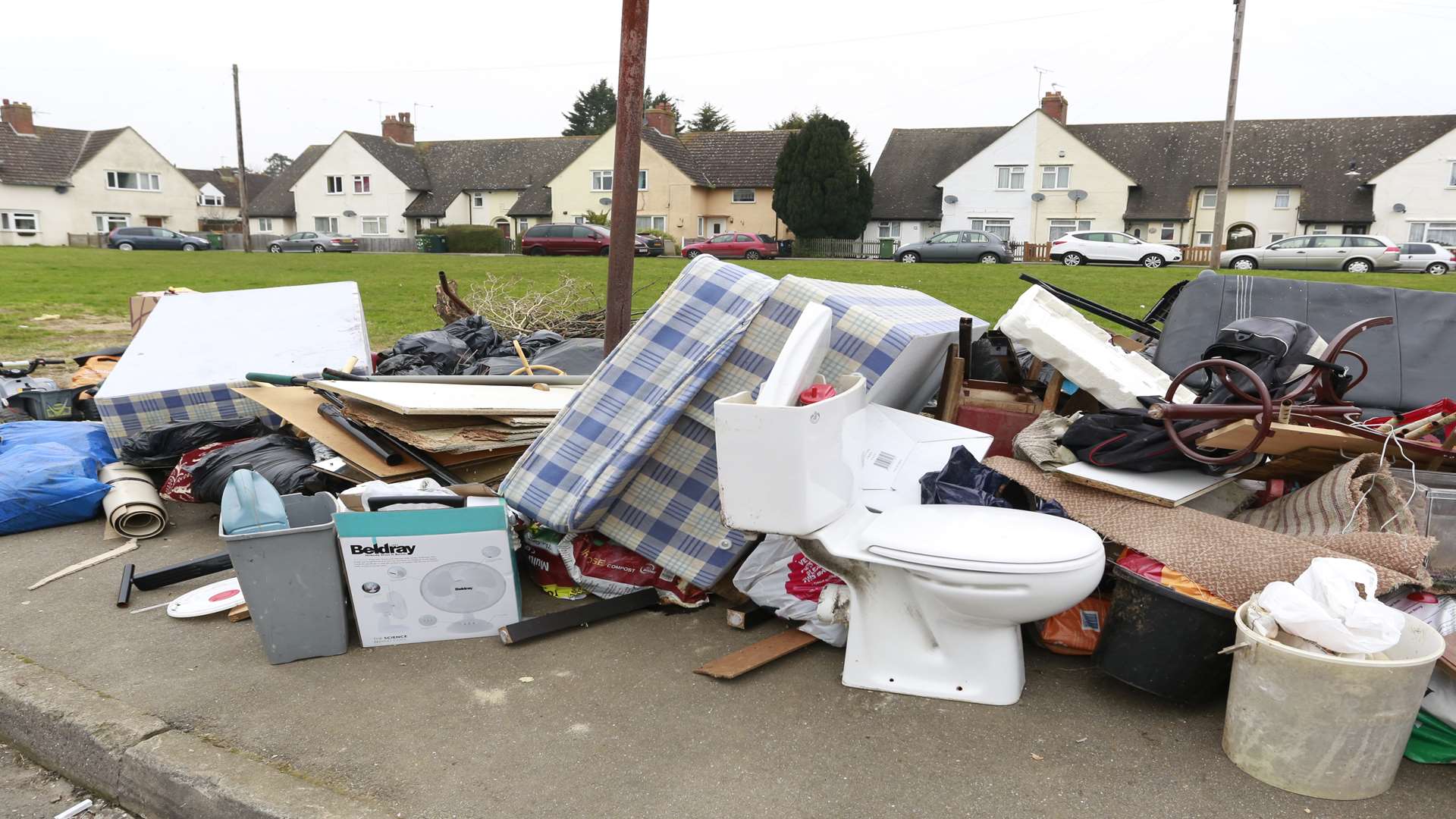 Rubbish dumped on the green