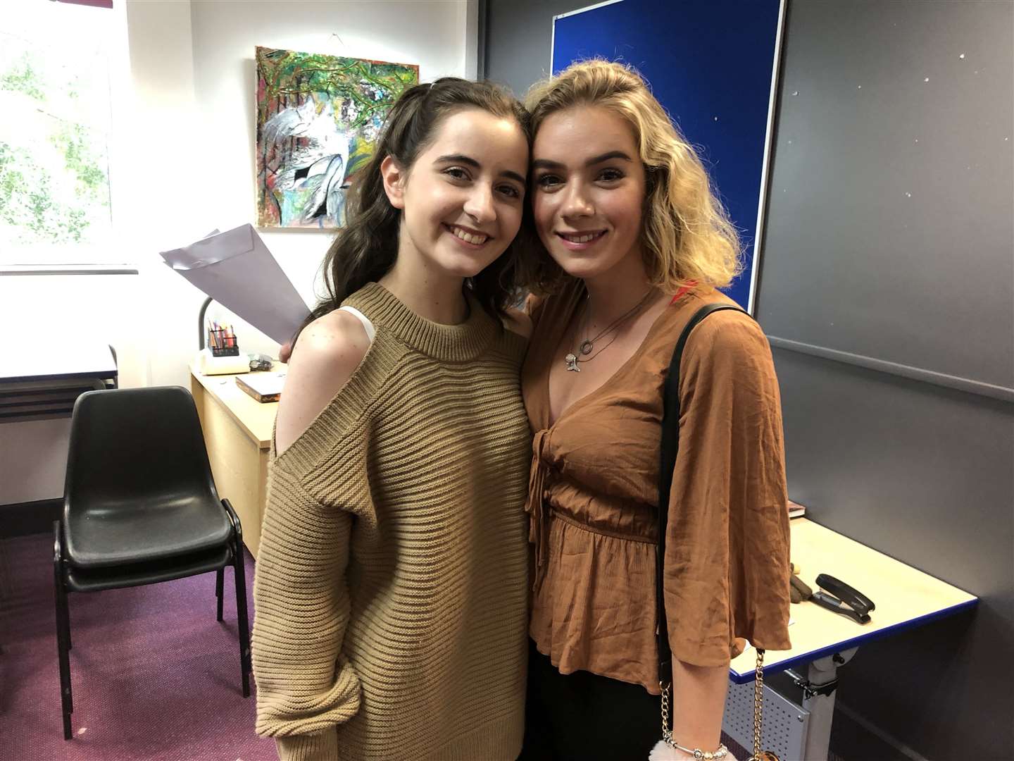 Invicta Grammar School pupils - Emily Doye and Honor Wines- celebrate their A-level results (15287340)