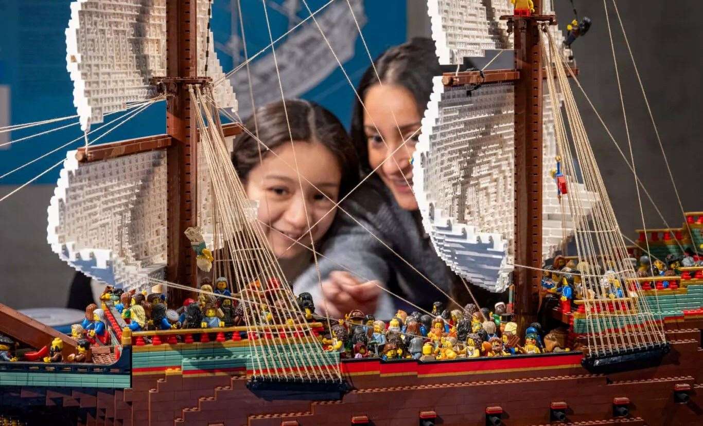 Lego fans can see famous shipwrecks made out of bricks at this interactive new exhibition. Picture: Chatham Historic Dockyard Trust