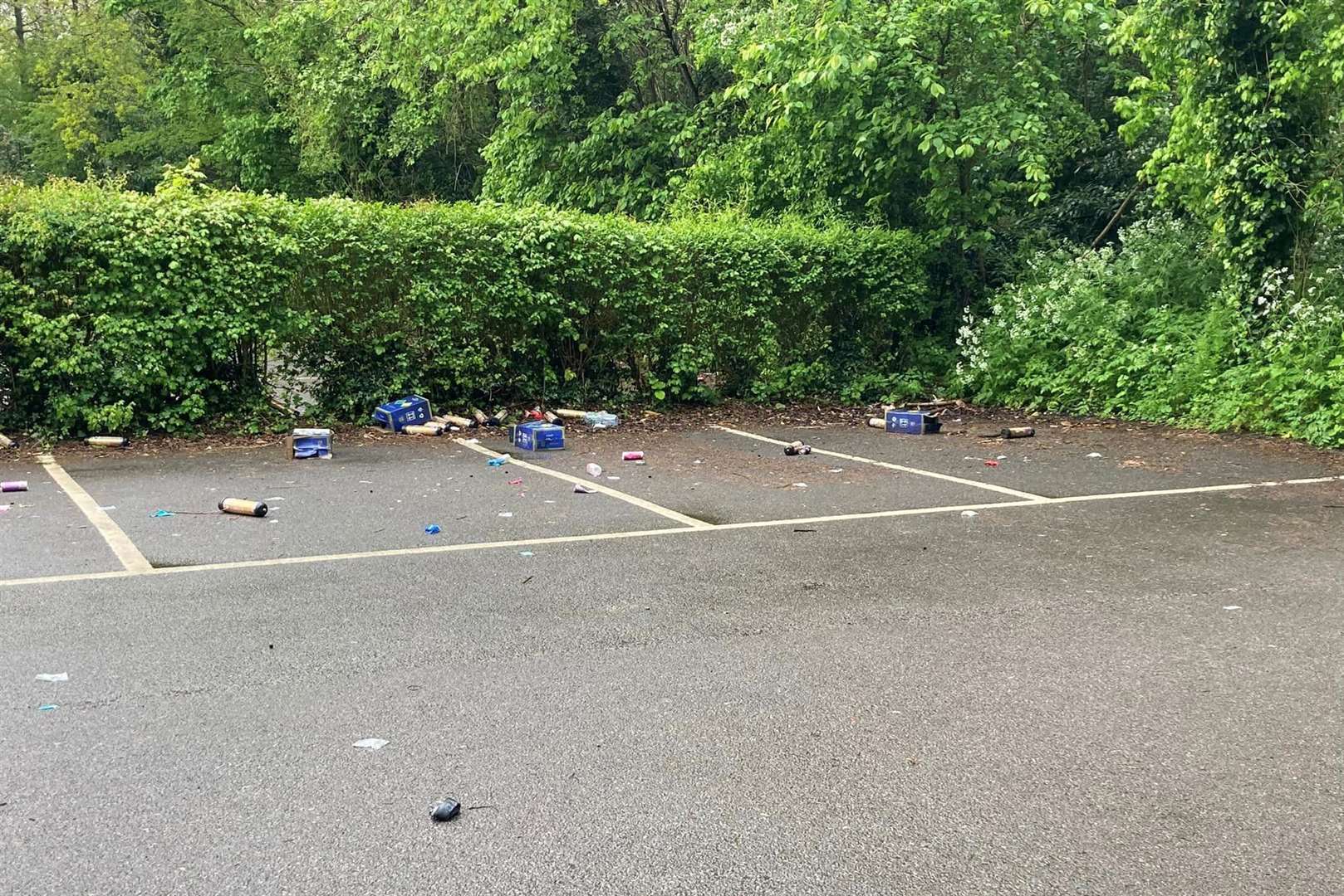 Gas canisters and their boxes were found littering a car park in New Ash Green