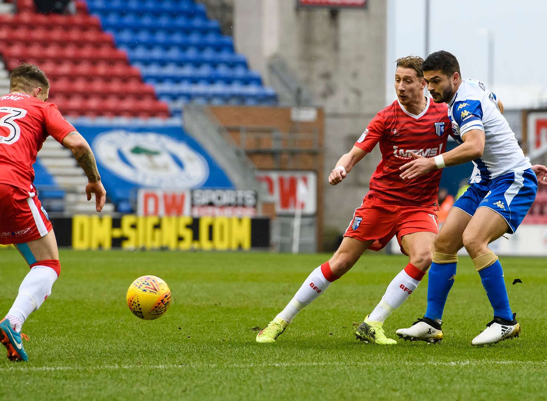 Lee Martin and Mark Byrne look to combine Picture: Andy Payton