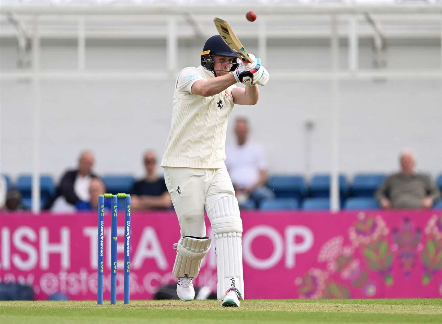 Joey Evison hits one of his two sixes in an unbeaten 77. Picture: Keith Gillard