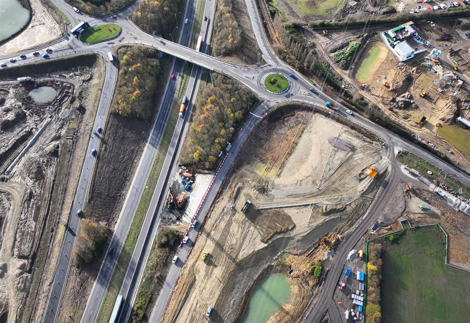 Work underway on the Grovehurst junction near Sittingbourne in November 2023. Picture: Phil Drew