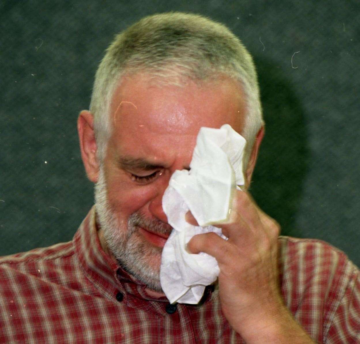 Peter Streader, the father of Claire Streader, fight back tears during a police appeal for information