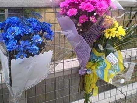 Floral tributes at the scene