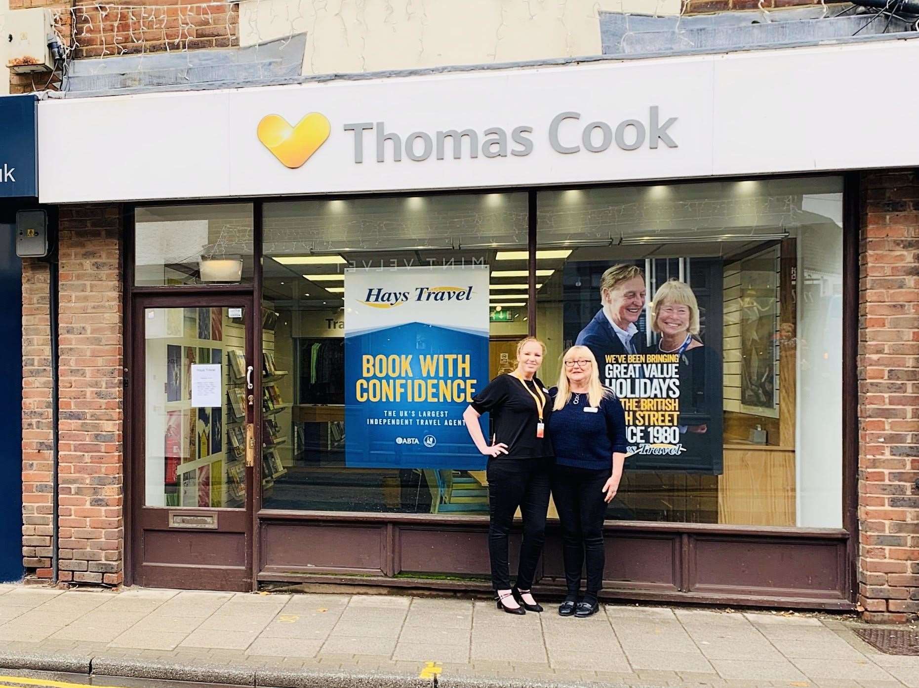 Eva Sumner and Miri Tait in front of their re-opened store