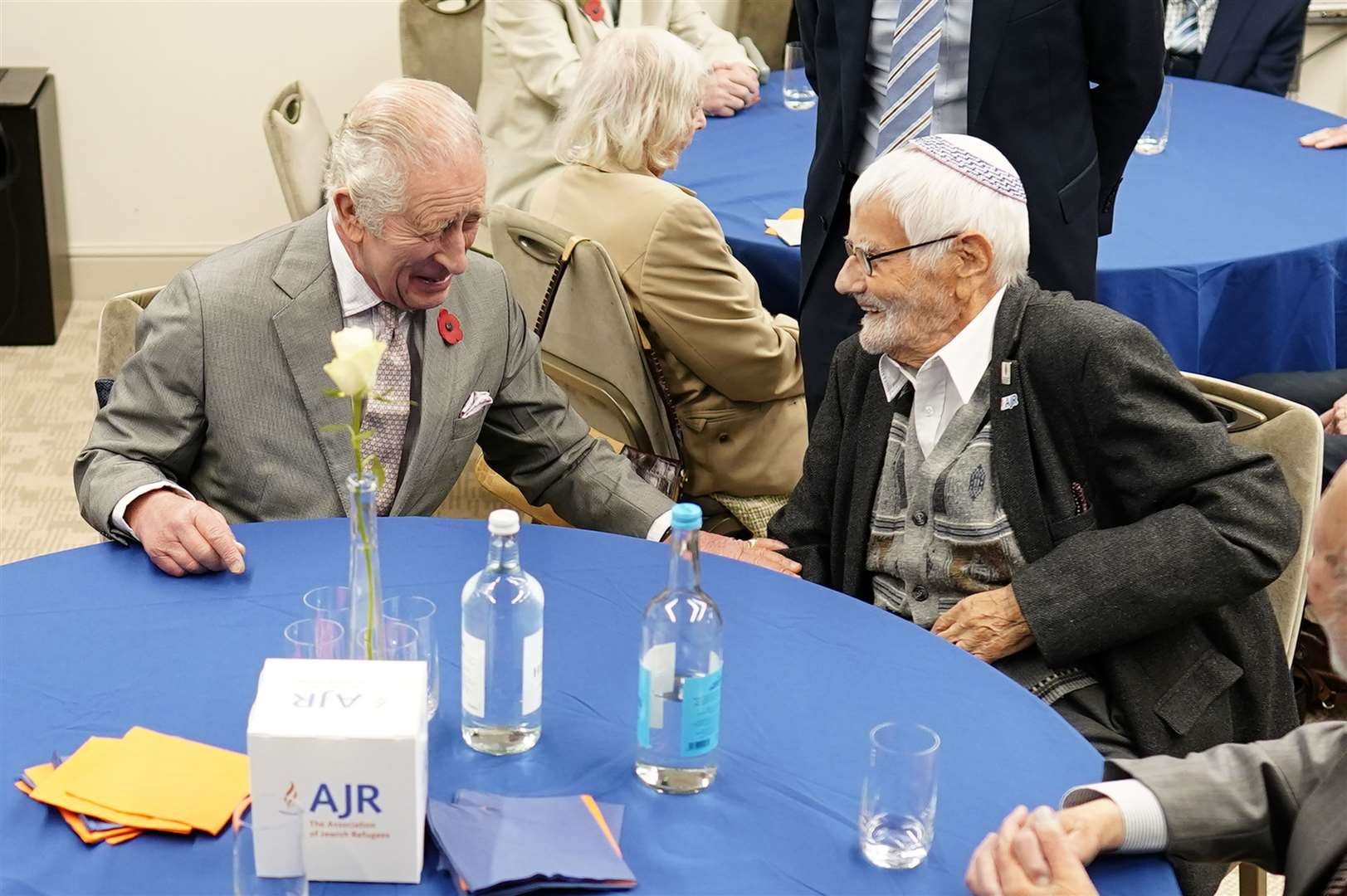 Charles was thanked for connecting meaningfully with the Kindertransport refugees (Aaron Chown/PA)