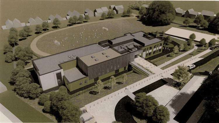 An artist's impression of the new school St Peter's School under construction at Hawkenbury