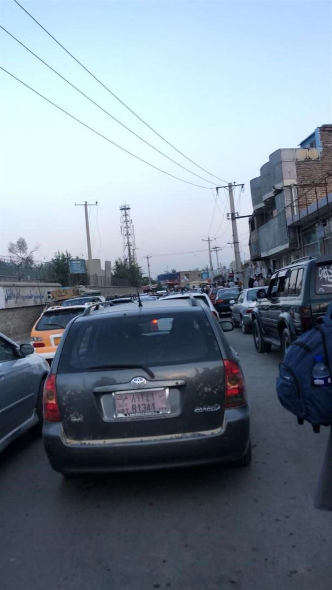 Gridlocked traffic on the road to Kabul airport (PA)