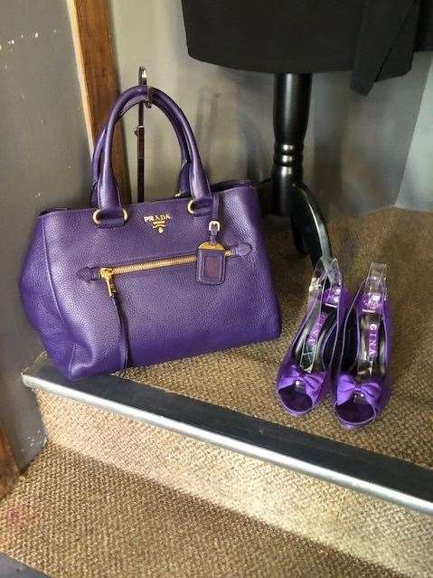 A purple Prada bag was taken out of the window display