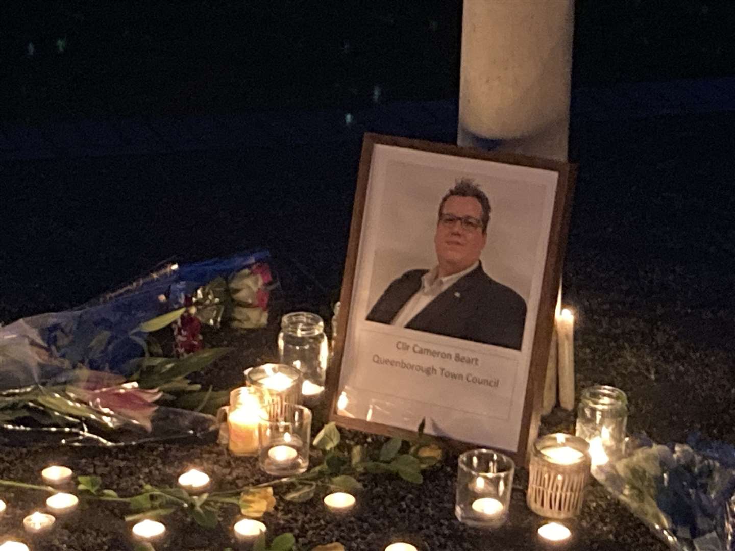 Candlelit vigil for Cameron Beart organised by the town council at Queenborough's seafront park