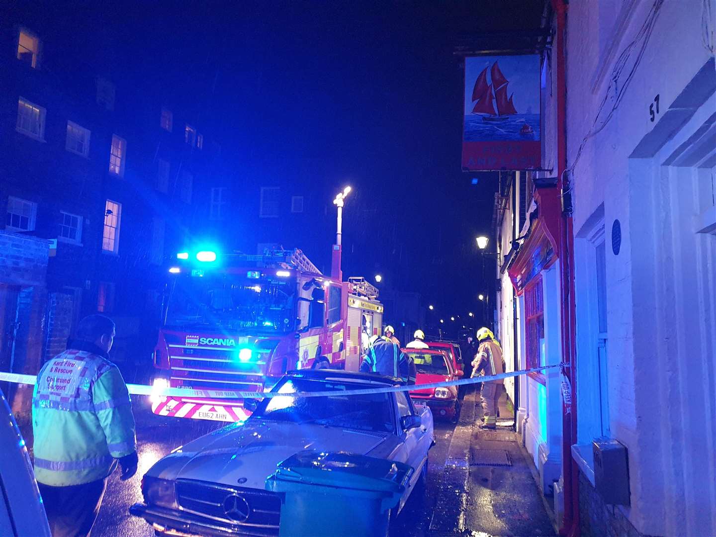 The scene of the fire. Picture: Castle Inn, Dover