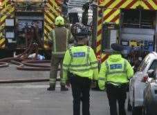 Emergency crews at the scene of the fire in Faversham. Picture: UKNIP