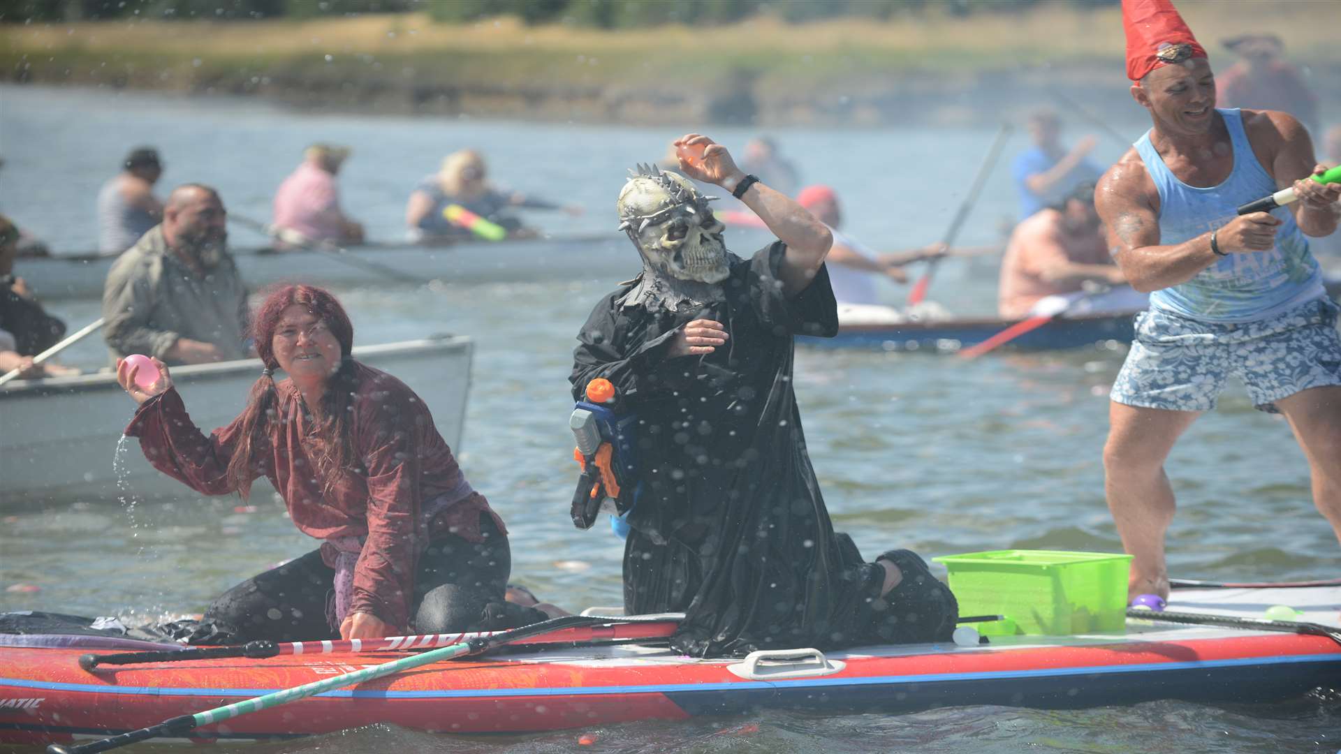 Strange crew: attackers came in all sorts and sizes at the Sheppey Pirates Festival