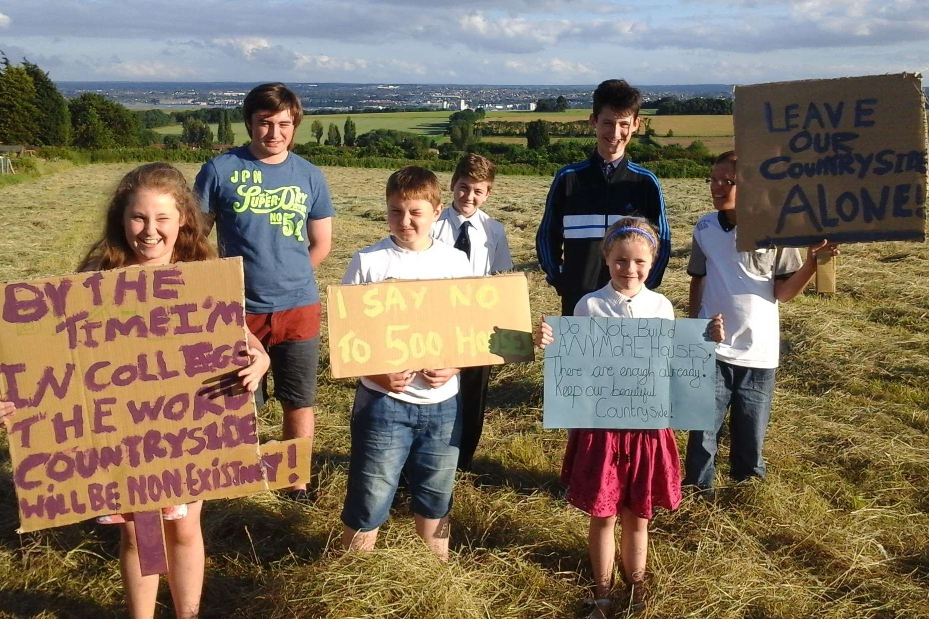 Daisy Gillespie (left) and friends fought the plans to develop countryside near Hoo