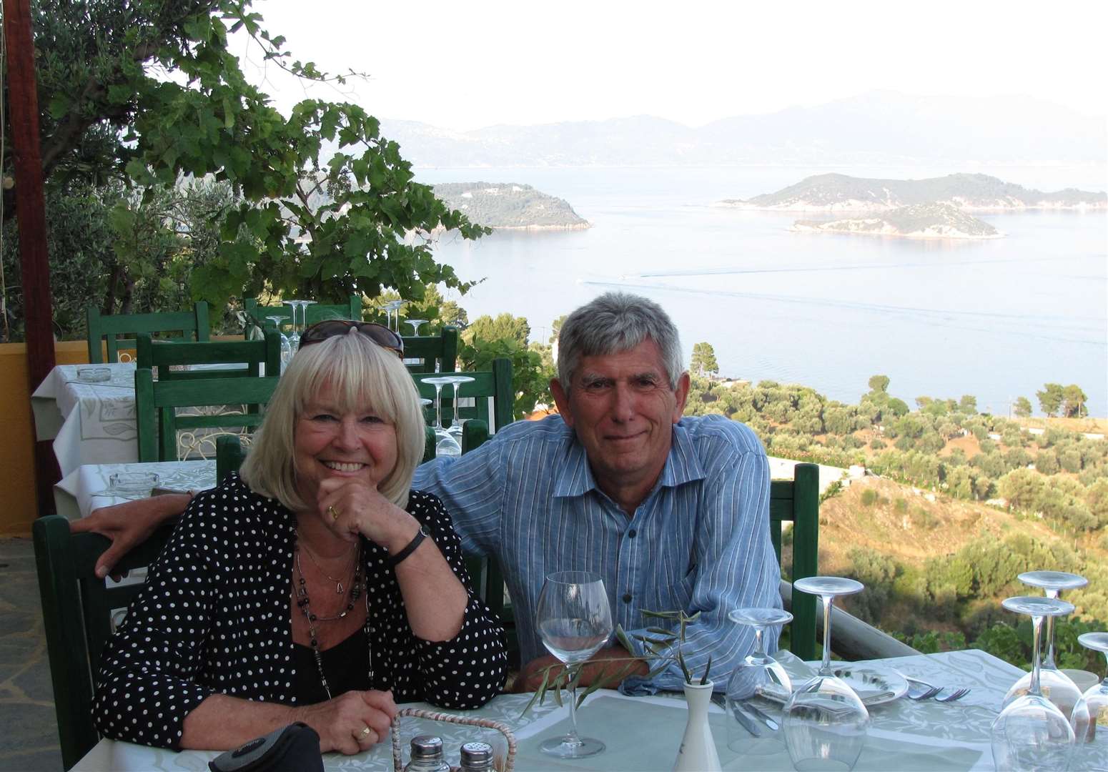 Paulene and Ron Green on holiday in Skiathos