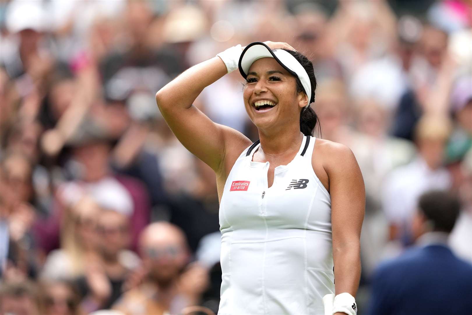 Great Britain’s Heather Watson celebrates victory against Kaja Juvan on Friday (Zac Goodwin/PA).