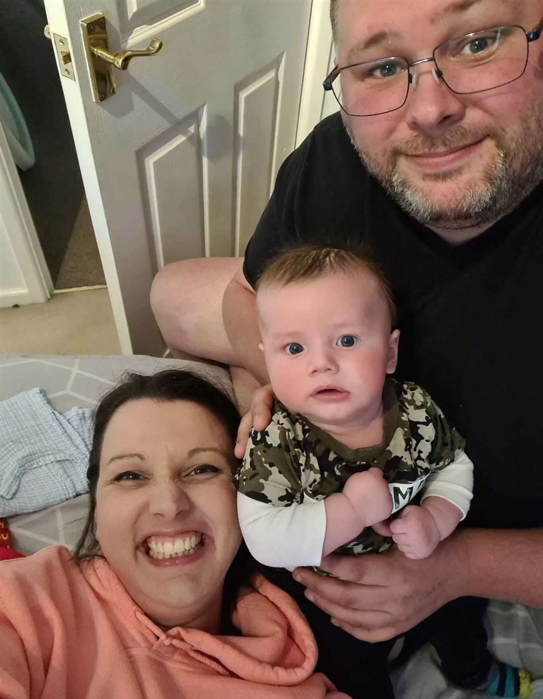 Baby Oliver Steeper with mum Zoe and dad Lewis