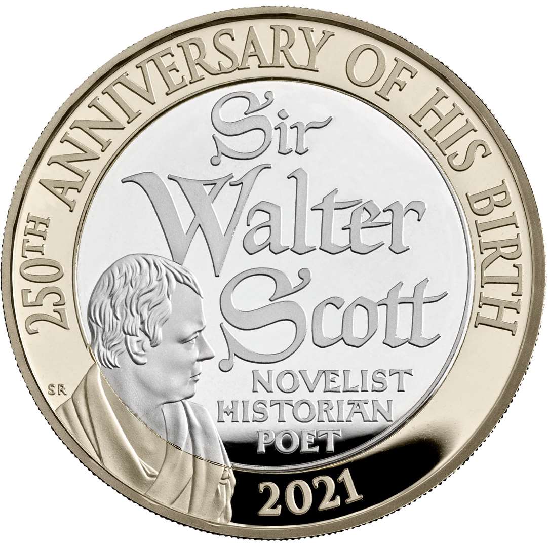 A £2 coin commemorating the 250th anniversary of the birth of Sir Walter Scott (The Royal Mint/PA)