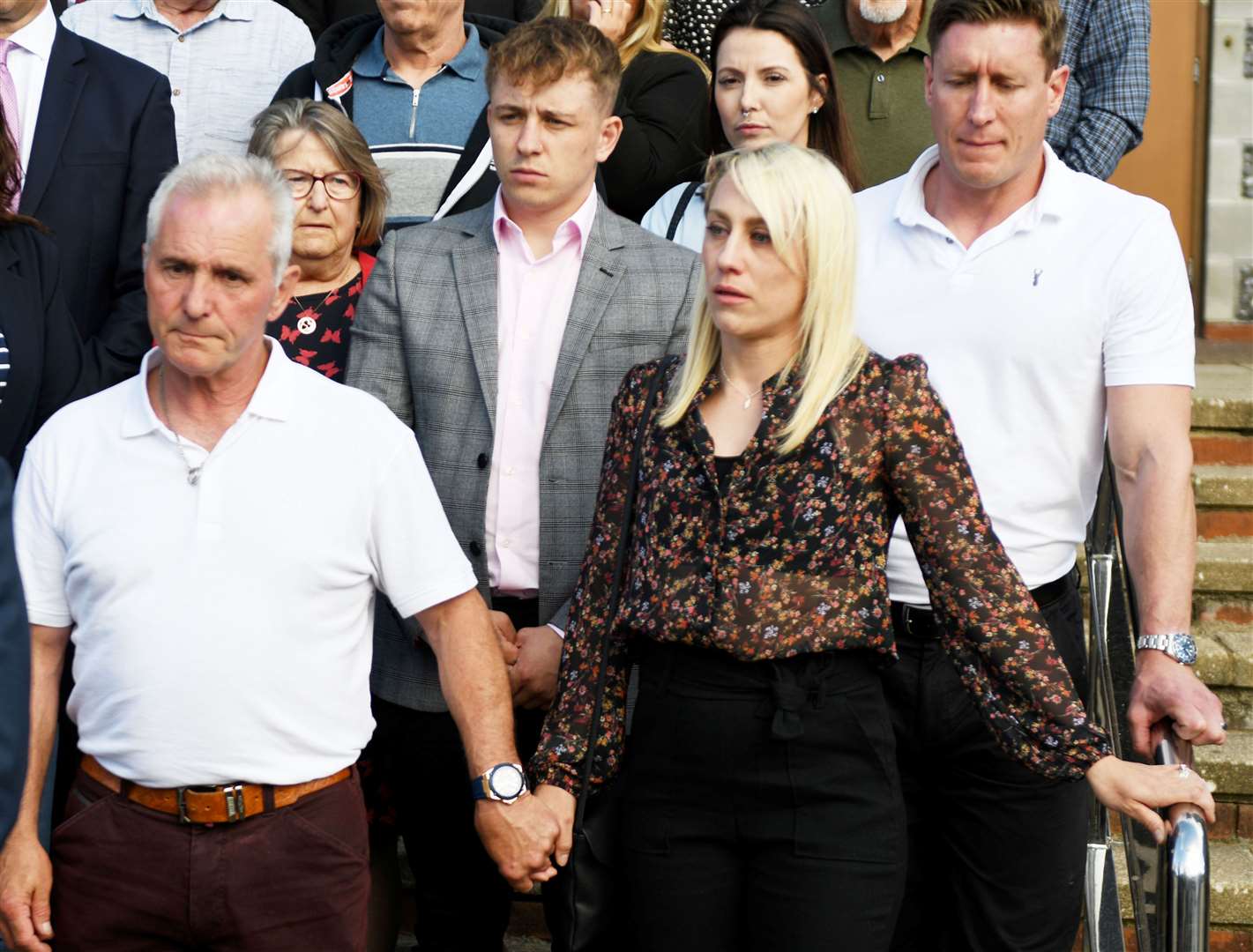 The family of Julia James outside Canterbury Crown Court after Callum Wheeler was found guilty of her murder. Picture: Barry Goodwin