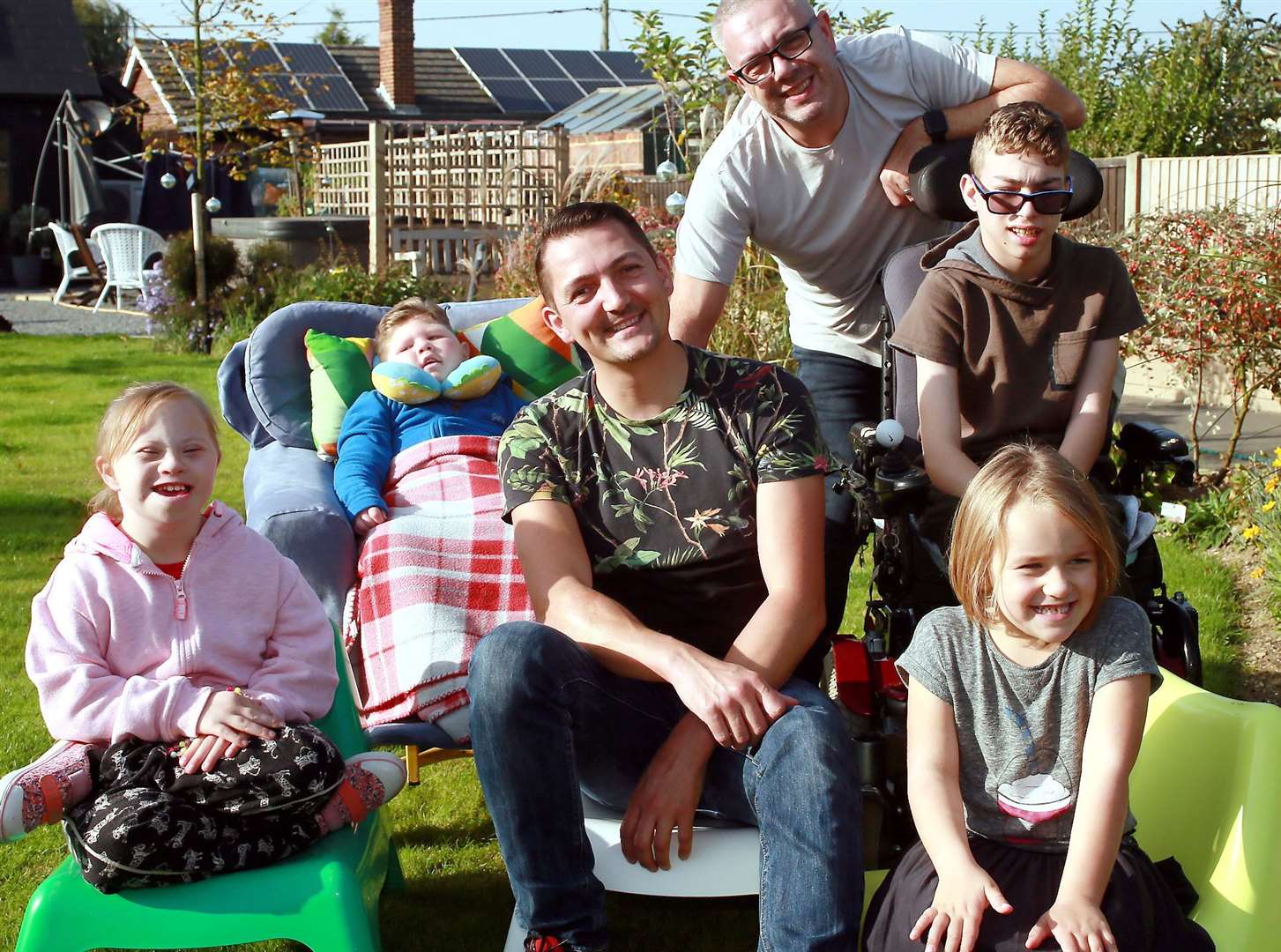 Kyle and Garry Ratcliffe with children Isobella, Curtis, Hayden and Phoebe