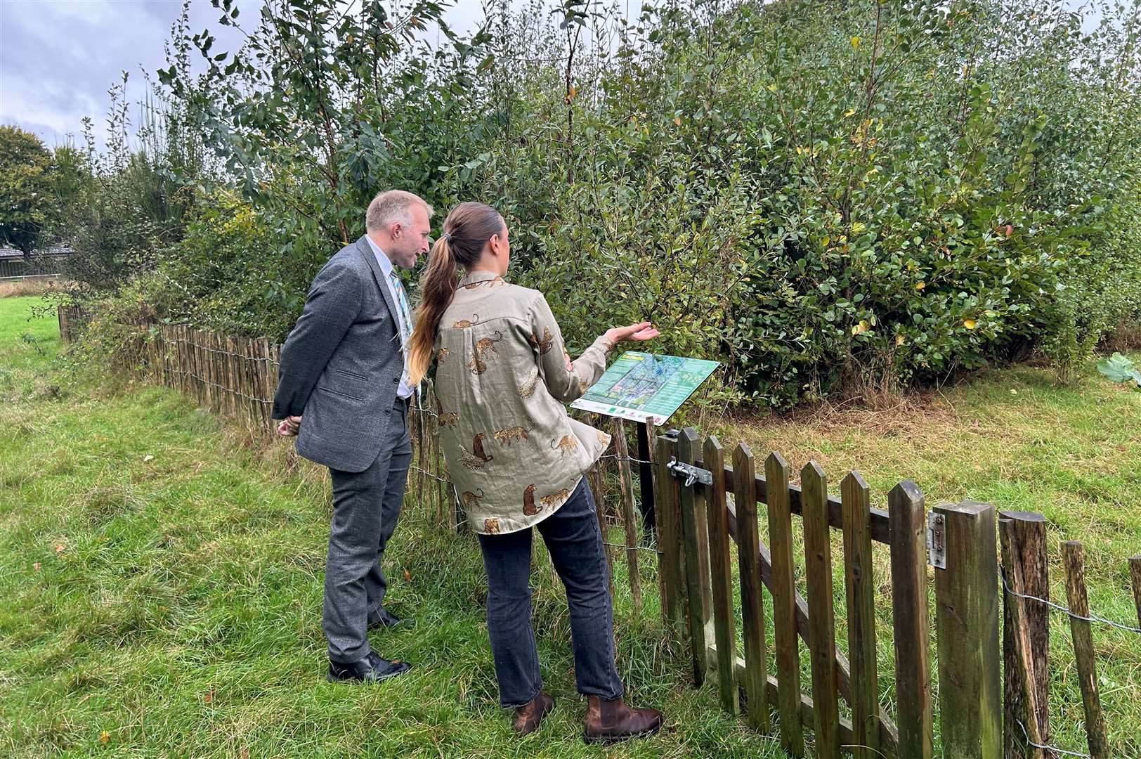 Rob Thomas, Cabinet Member for Environment, visits Park Wood in Maidstone with Louise Butfoy to see how well the trial has gone