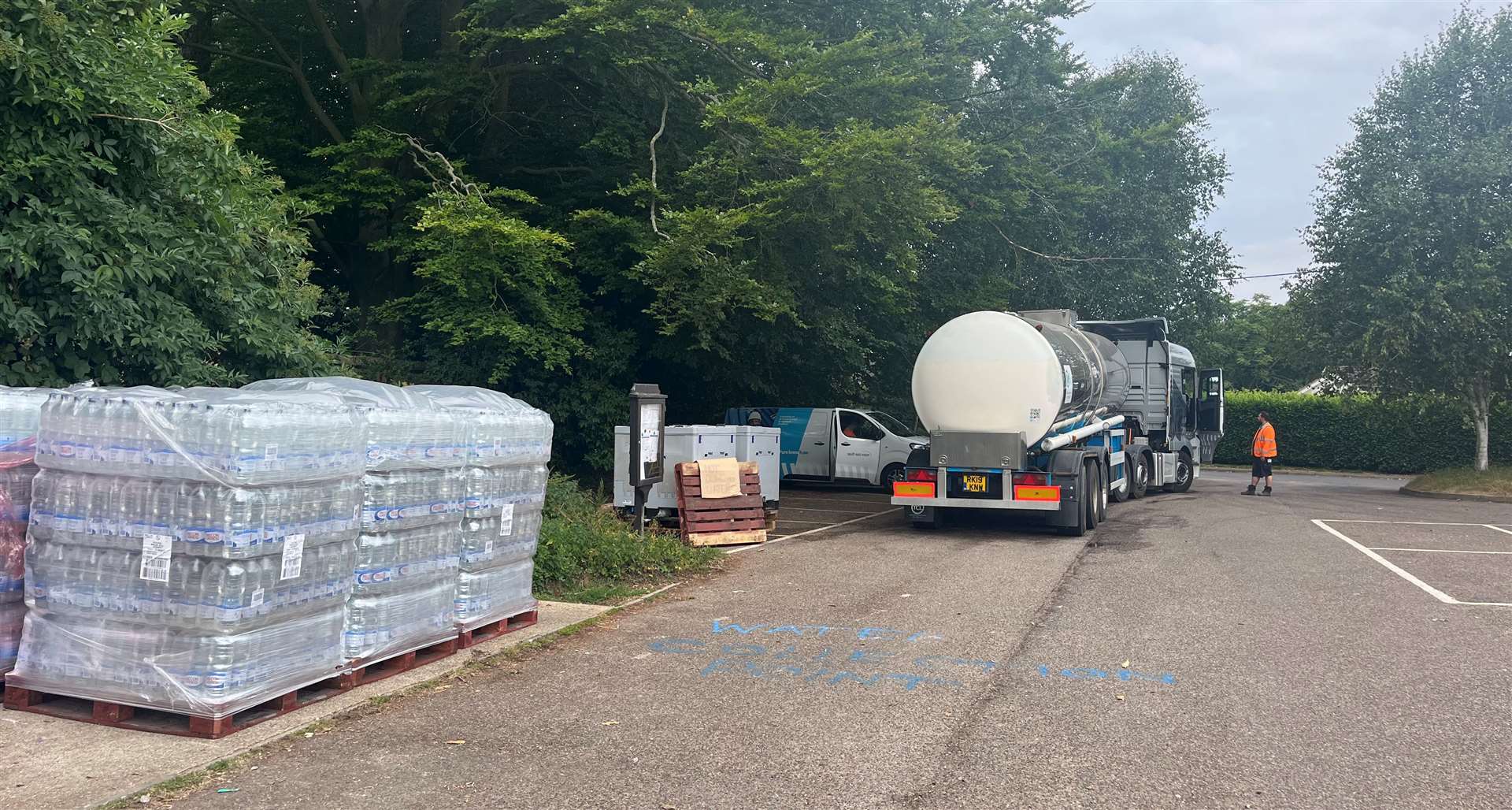 Residents in Challock relied on bottled water banks during water shortages in the height of summer 2022