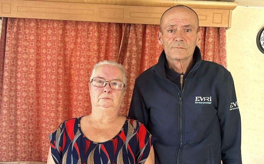 Evri delivery driver Keith Welsh with wife Sharon