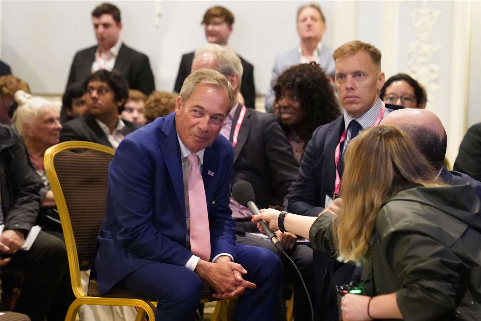 Nigel Farage’s favourability ratings were virtually the same as Rishi Sunak’s (Stefan Rousseau/PA)