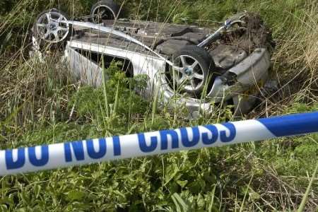 How the car ended up. Picture: MATTHEW READING