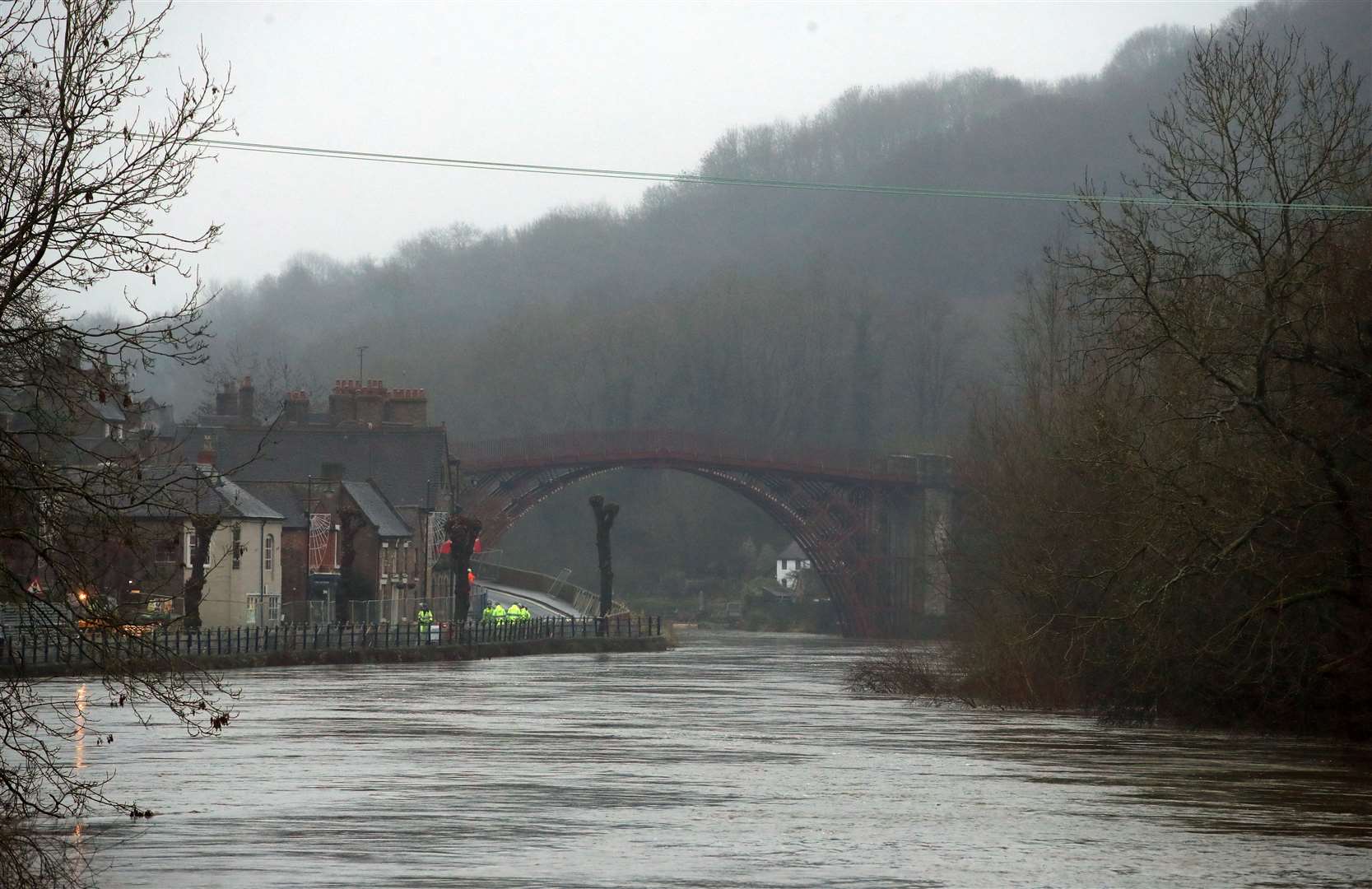 Rising water levels at Ironbridge (Nick Potts/PA)