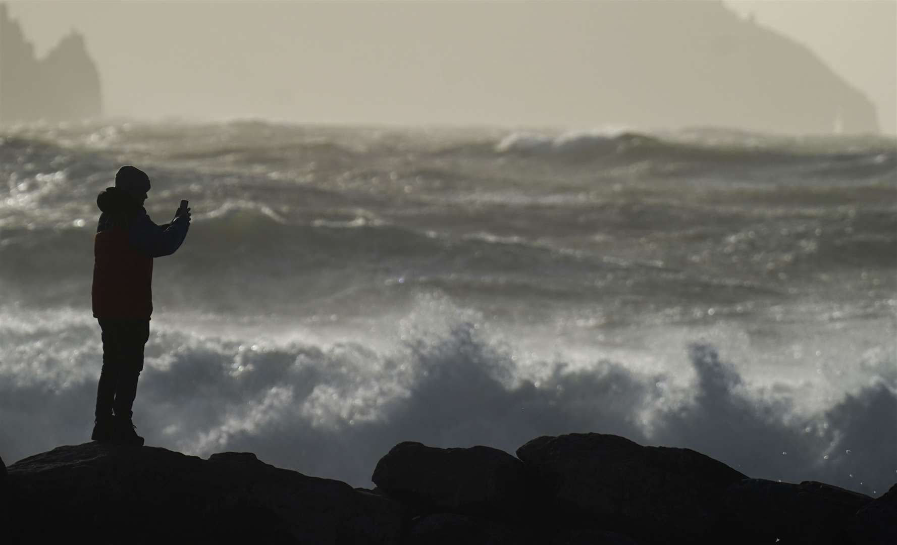 High waves in Doolin in County Clare on the west coast of Ireland (Niall Carson/PA)