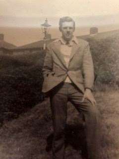 Archie Johnstone as a young man at his parents' home in Carlton Close, Rochester