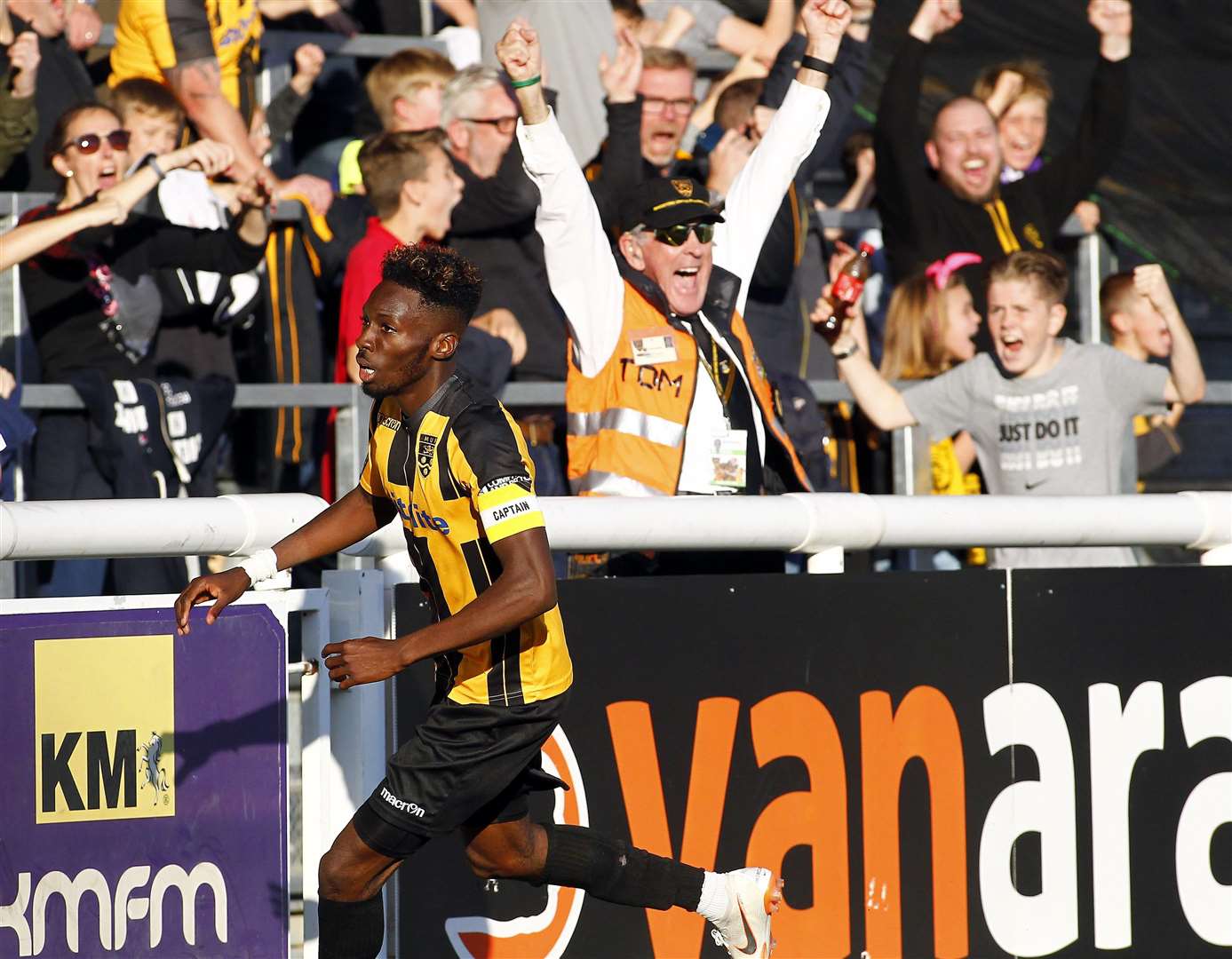 Blair Turgott wheels away after his wonder goal Picture: Sean Aidan