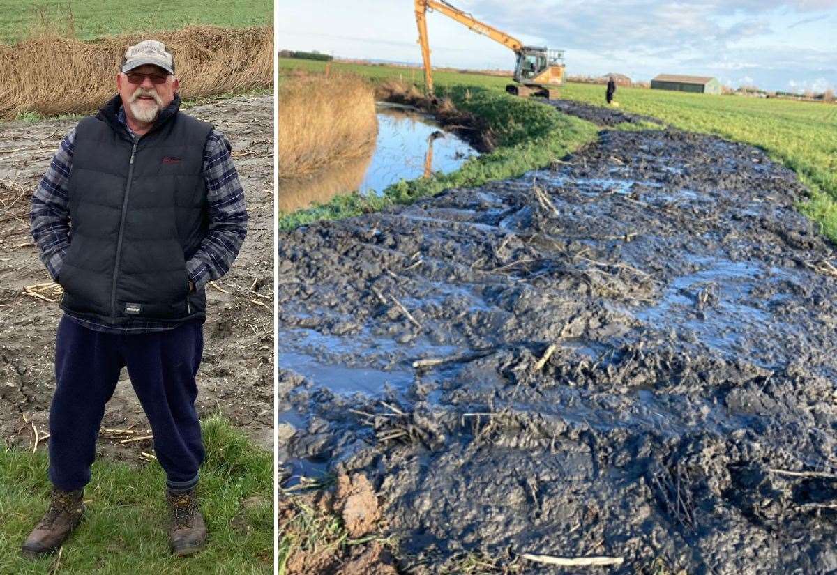 Countryside footpath between New Romney and St Mary in the Marsh turned into huge bog after Environment Agency dredging