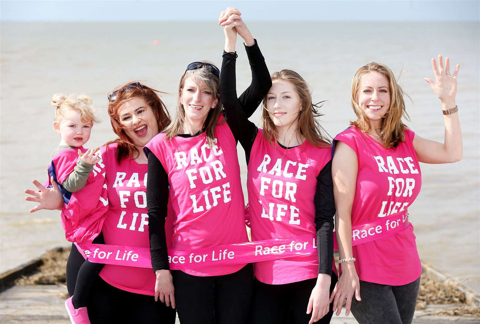 Janice Johnson (centre left) was a guest of honour at Margate Race for Life in July 2018