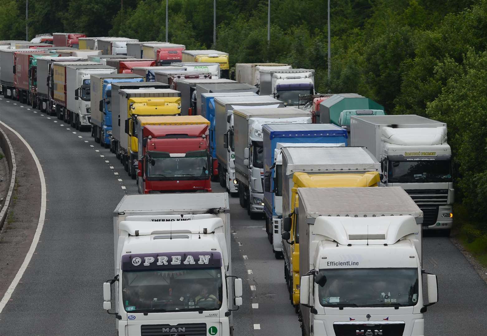 The M20 during Operation Stack near junction eight towards Leeds Castle. Picture: Gary Browne