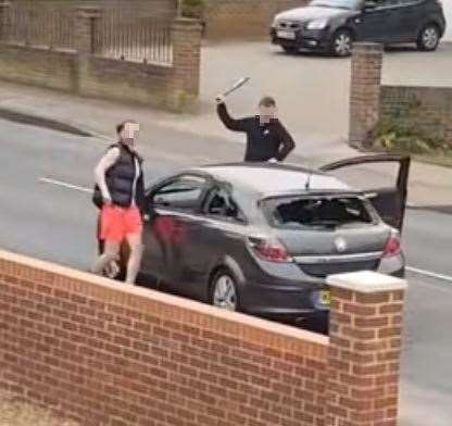 Groups of men were seen attacking cars along Walderslade Road (8313349)