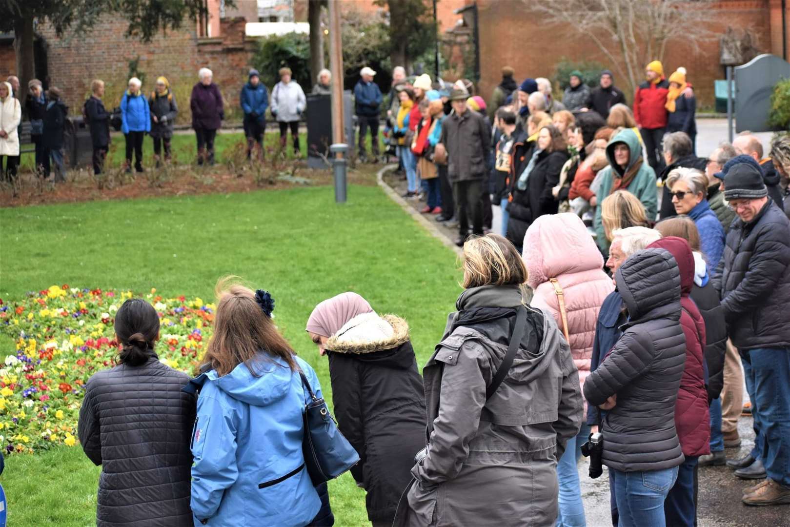 Large numbers met at the castle in solidarity with Ukraine. Picture: Lucy Baxter