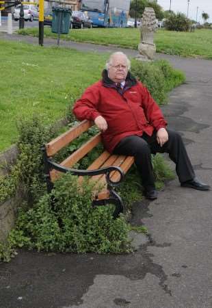 Cllr David Green with some of the problems in Victoria Parade, Ramsgate, including paths overgrown with weeds. Picture: Paul Amos